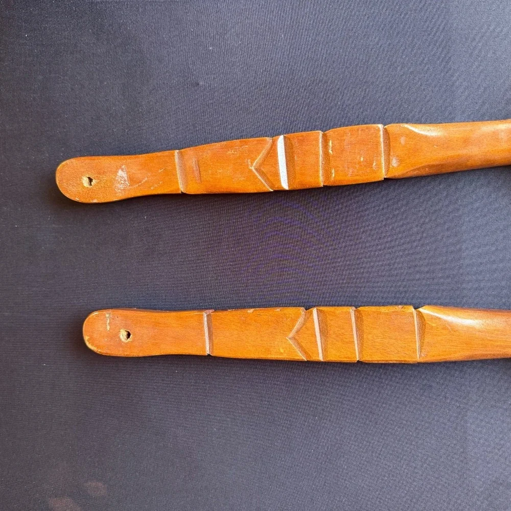 VTG Extra Large Wood Fork Spoon Carved Tiki Totem Mid Century Decor Kitchen 22